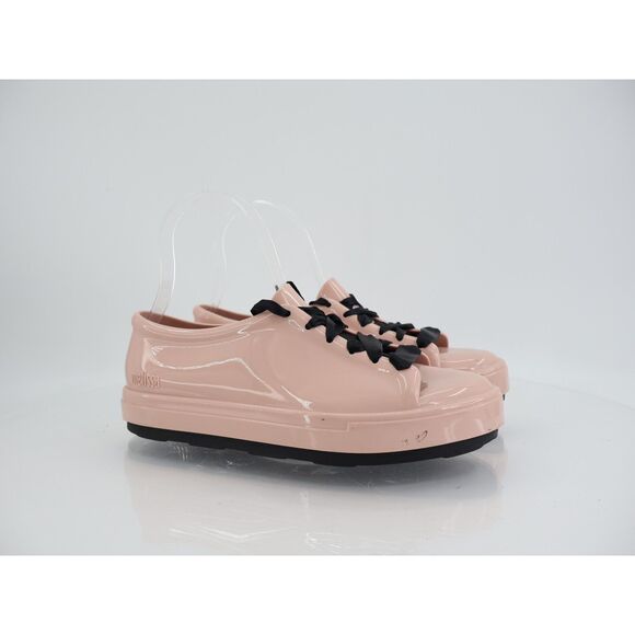 Melissa Disney Mickey Mouse Minnie Mouse Blush Pink Lace Up PVC Sneakers Size 8 - Picture 1 of 13